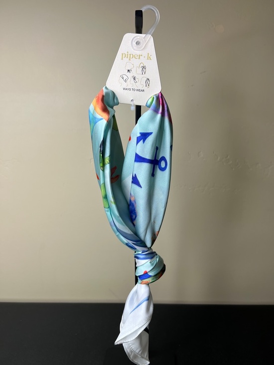 Piper K Accessories - Piper K | Spring/Summer Reef Sailboat Anchor Seashell Ocean Themed Scarf